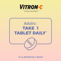 Vitron-C High Potency Iron Supplement, Immune Support, 125mg Vitamin C, 60 Count, Pack of 1