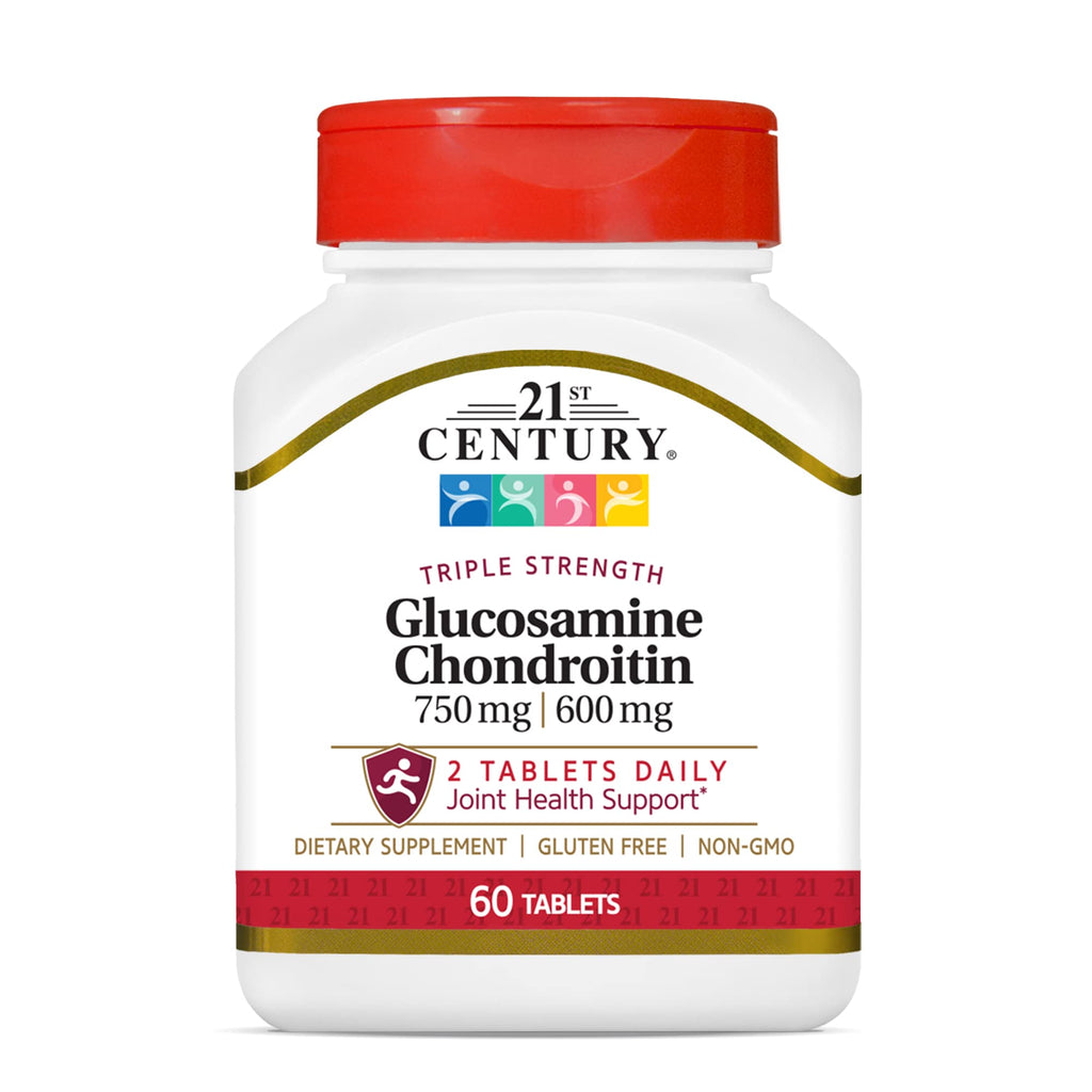 21st Century Glucosamine Chondroitin 750/600mg - Triple Strength, Tablets, 60 Count