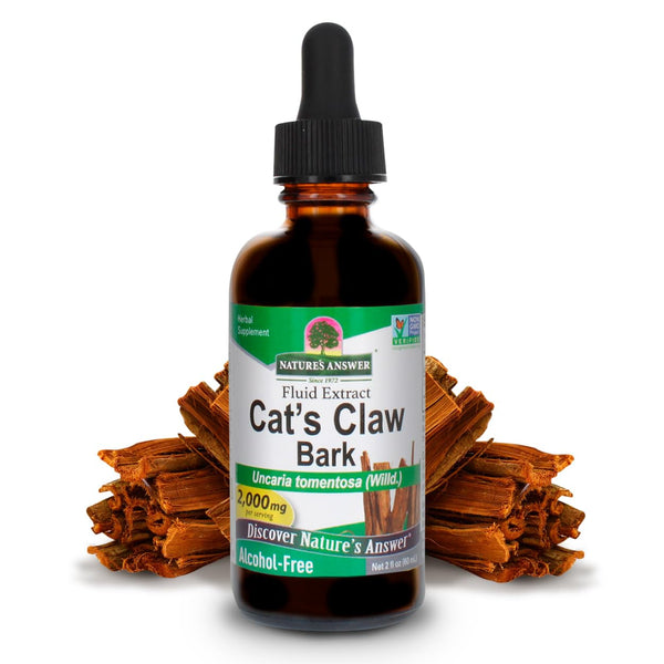 Nature's Answer Cat's Claw Bark Liquid Extract Supplement 2 Ounce - Alcohol Free Cats Claw Tincture & Capsules Alternative for Joint & Muscle Support, Vegan, Non-GMO, Gluten Free, Kosher