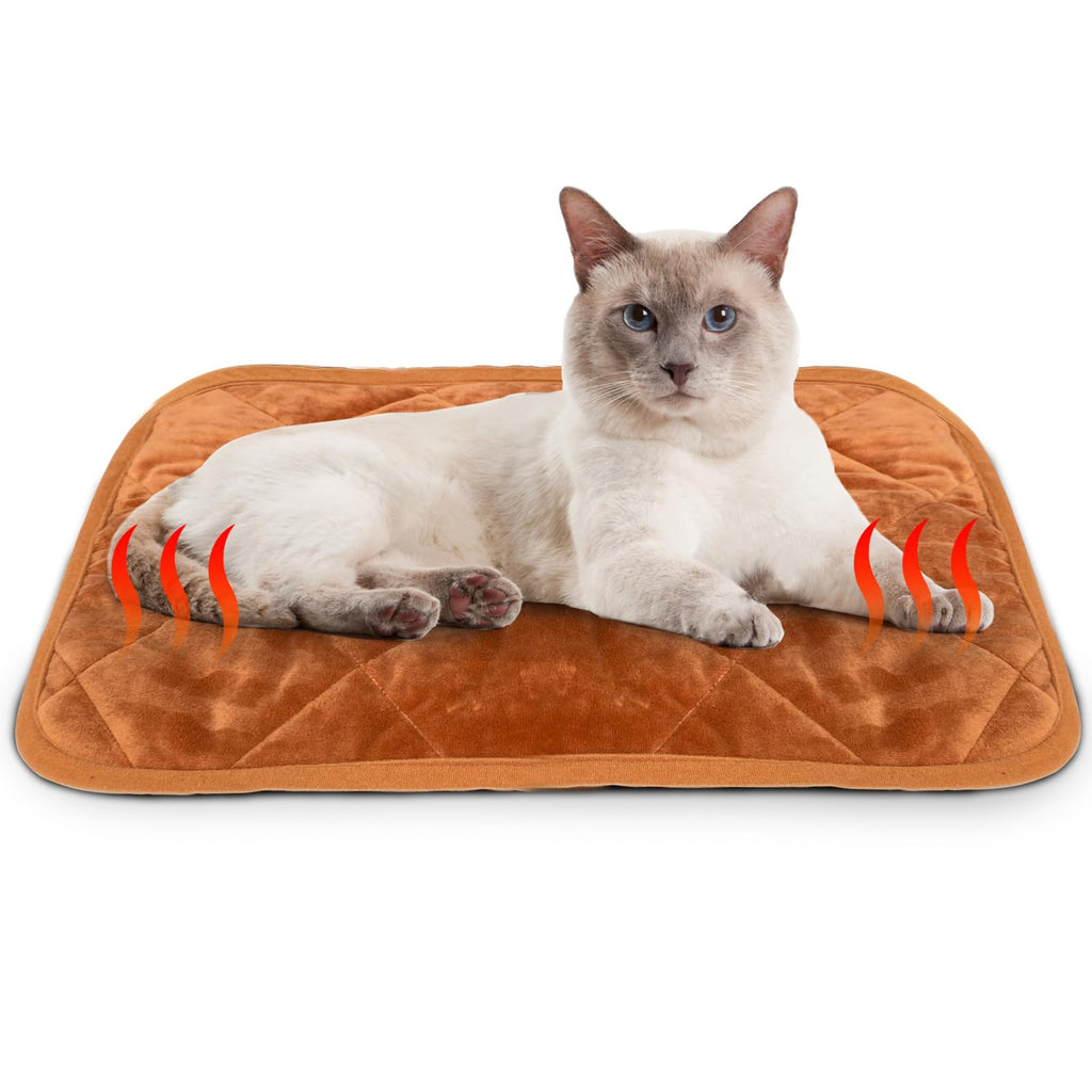NAMOTEK Self-Warming Cat Bed Indoor/Outdoor Super Soft Self Heating Pet Mat Washable Thermal Pad for Cat & Dog 21x16 inch