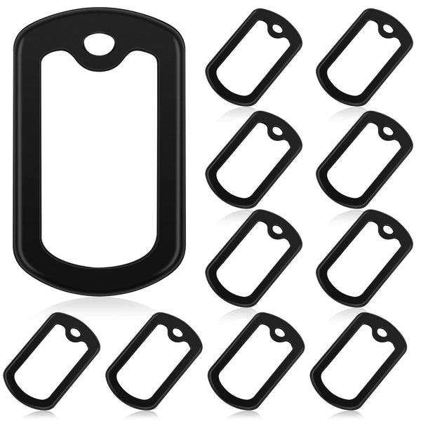 10 Pack Dog Tag Silicone Silencer Black Military Dog Silencers for Authentic Military Id Tags Rubbers to Reduce Noise, 52 x 31 mm/ 2.04 x 1.22 Inches