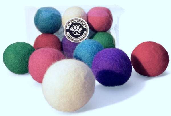 Earthtone Solutions Wool Cat Toys - Felt Balls Assortments for Small Pet Fetch and Play - Eco Friendly Quiet Wool Ball Toy for Cats and Kittens - Choose Your Colors (Variety Pack)