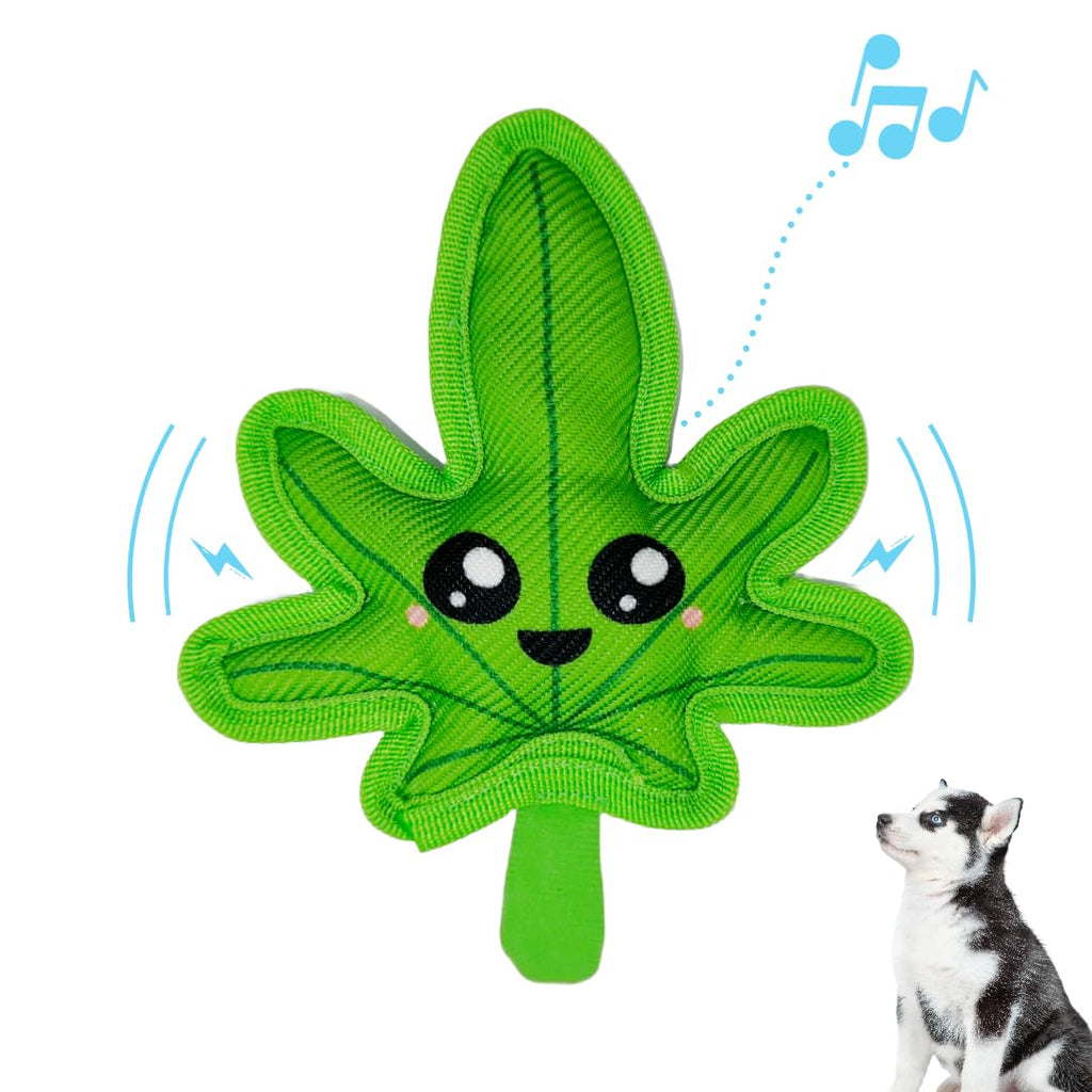 TOYGENICS Weed Toy | Funny Crinkle Chew Toys | Tough Plush Squeaky Toys for Small & Medium Breed Dogs | Raw Dog Toy
