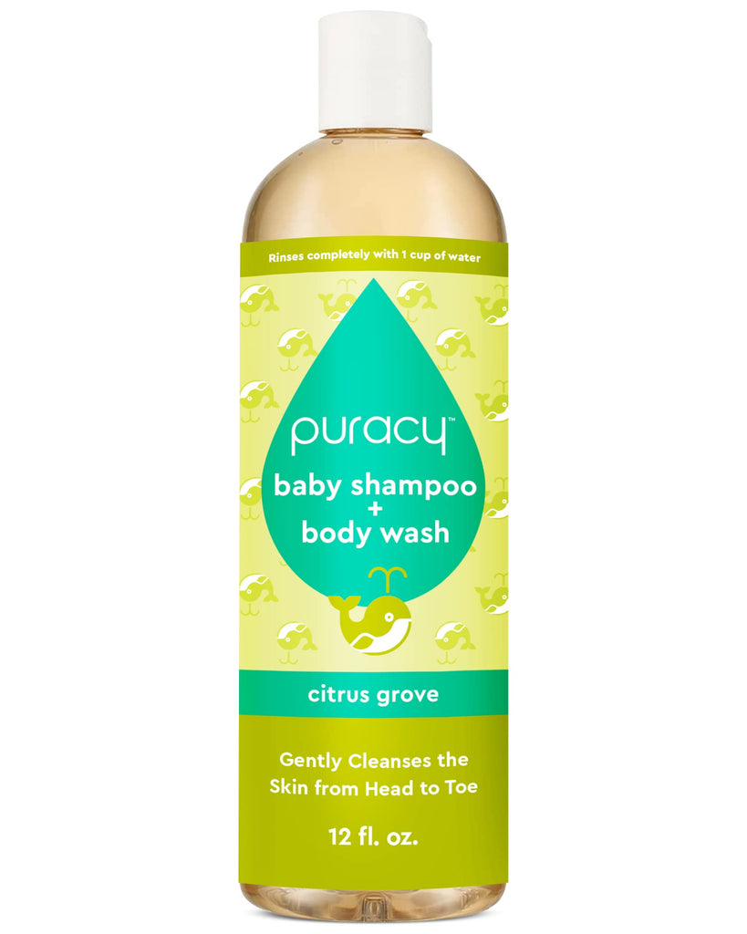 Puracy Shampoo & Body Wash for Children, Gently Scented Natural Baby Wash for Sensitive Skin, Plant-Based Baby Shampoo and Daily Bath Soap, Nourishes & Protects, 12 Ounce