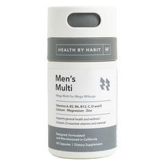 Health by Habit Mens Multi Supplement (60 Capsules) - 23 Essential Vitamins and Minerals, Supports General Health & Wellness, Non-GMO, Sugar Free (1 Pack)