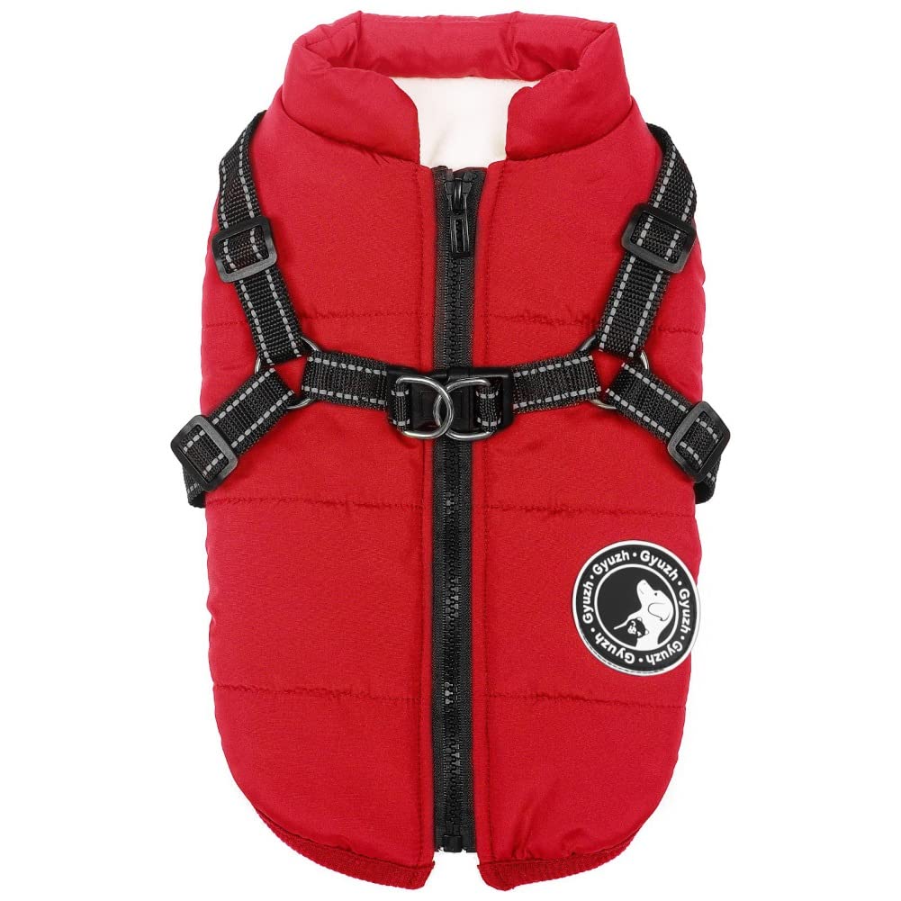 Gyuzh Dog Coat with Harness Puppy Coats Small Dog Harness Jacket Winter Waterproof Jackets for Smal Medium Large Dogs