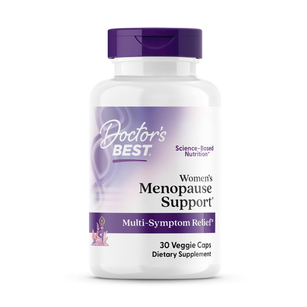 Doctor's Best Women's Menopause Support, NovaSoy, Black Cohosh & Chasteberry, Supports Hot Flashes & Night Sweats, Non-GMO • Gluten Free • Vegan, 30 Veggie Capsules