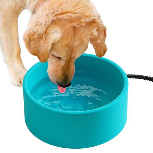 3.2L Large Heated Water Bowl for Outdoor, 30W Thermostatic Control Heating Pet Bowl Dog Gifts with 6.6Ft Bite-Proof Cord for Winter Dogs Cats Chickens Duck Squirrels