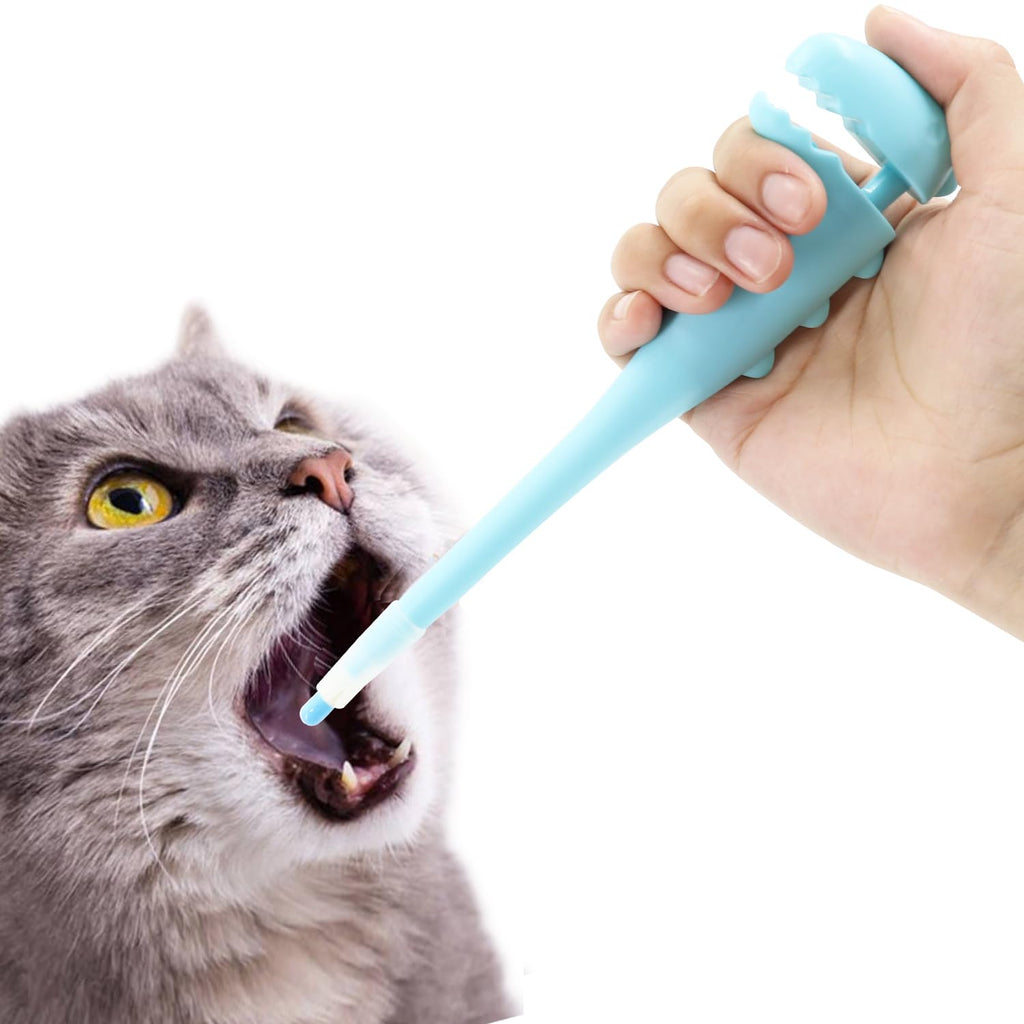 QIYADIN Pet Pill Shooter for Cat, Dog Pill Shooter Cat Pill Gun, Cat Tablet Soft Tip Syringe Pet Medical Feeding Dispenser Tool for Small Animals (Blue)