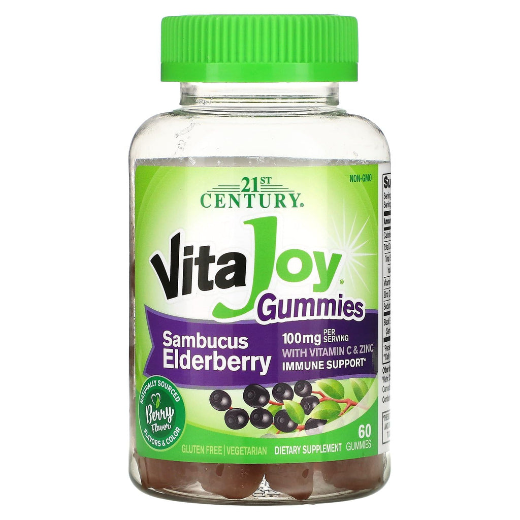 21st Century VitaJoy Sambucus Elderberry Gummies, Berry, 60 Count