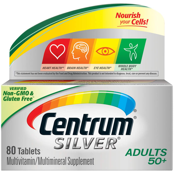 Centrum Silver Adult (80 Count) Multivitamin/Multimineral Supplement Tablet, Vitamin D3, Age 50+