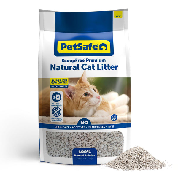 PetSafe ScoopFree Non-Clumping Natural Cat Litter, No Chemicals, Dyes or Fragrances, 8 Lb Bag