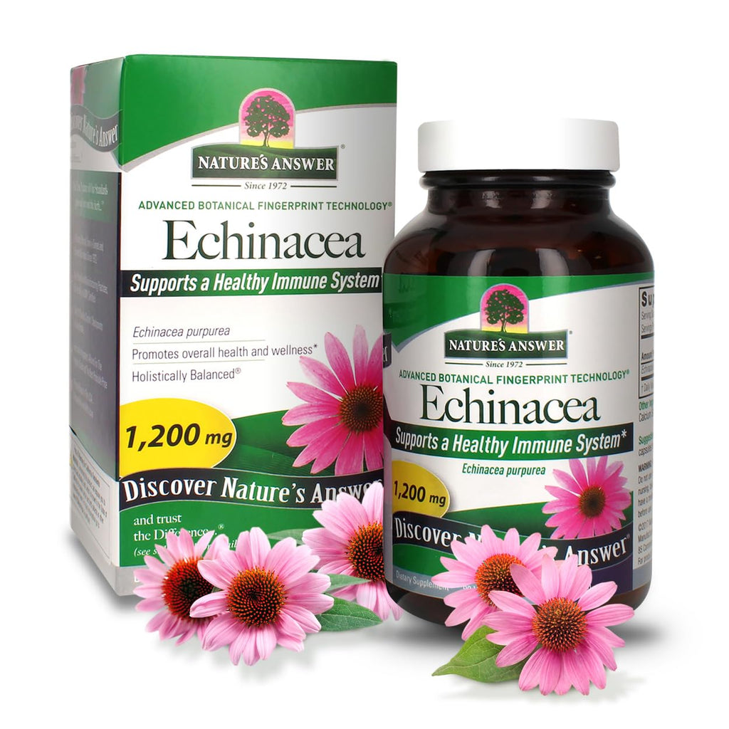 Nature's Answer Echinacea Purpurea Herb Vegetarian Vegan 900 mg 90 Capsules Non GMO Gluten Free