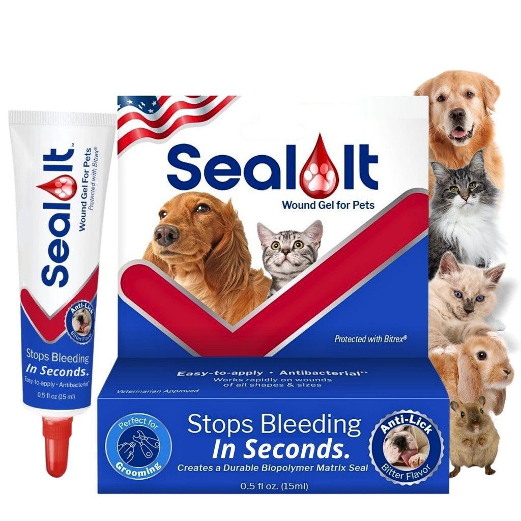 Seal It® Dog Wound Care Gel for Minor Wounds | US-Made Wound Gel for Pets to Stop Bleeding in Seconds & Seals Open Minor Wounds, Small Cuts & Scrapes | Safe Pet Care for Animals (15ml)