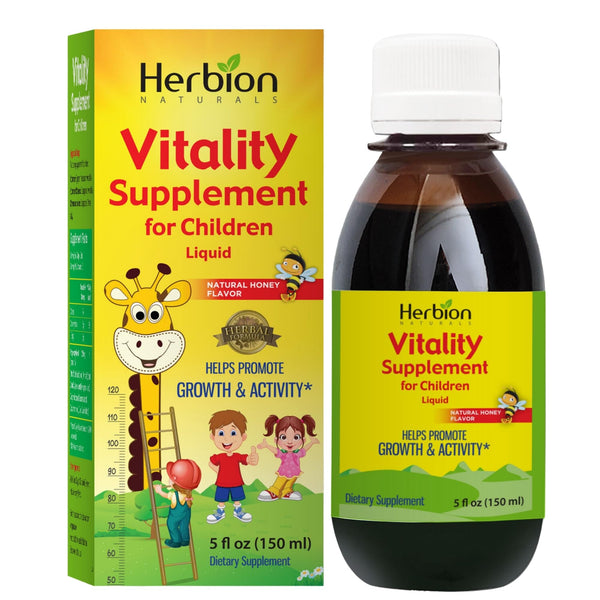 Herbion Naturals Vitality Supplement for Children - Promotes Growth and Appetite - Relieves Fatigue - Improves Mental and Physical Performance – Boosts Energy – 5 fl oz. – for Kids 1 Year and Above