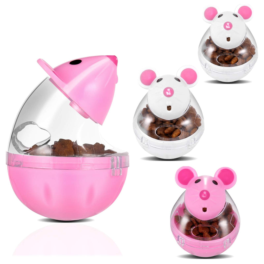 PORTOWN 4 Pcs Cat Food Ball Dispenser, Small Cat Food Balls Slow Feeder Mice Shaped Tumbler Cat Food Toy Cat Treat Toy Feeder Toy for Interactive Training