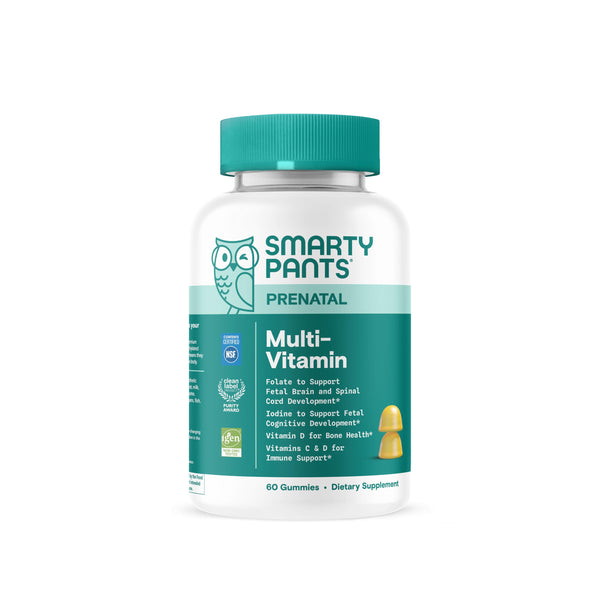 SmartyPants Prenatal Vitamins for Women, Multivitamin Gummies: Pre and Postnatal Vitamins, Biotin, Methylfolate, Vitamin D3, C, Vitamin B12, B6, Vitamin A, K & Zinc, 60 Count (30 Day Supply)