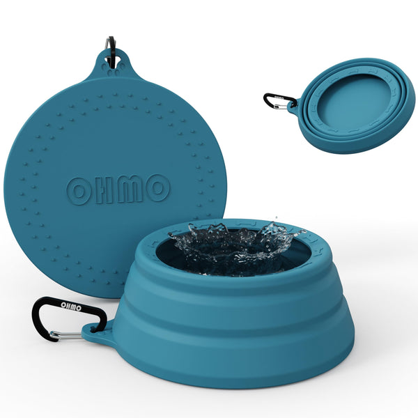 OHMO Spill Proof Collapsible Dog Water Bowl 24oz for Cars, No Splash Portable Bowls for Dog Travel, Pet Essentials for Road Trips, Cat Travel Accessories