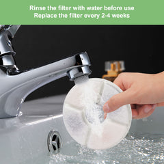 Wonder Creature Cat Water Fountain Filter Replacement, 6/8/12/16/8+4 Pack, Round Carbon Filters for 81oz/2.4L Stainless Steel Top Automatic Pet Fountain (6 Pack)