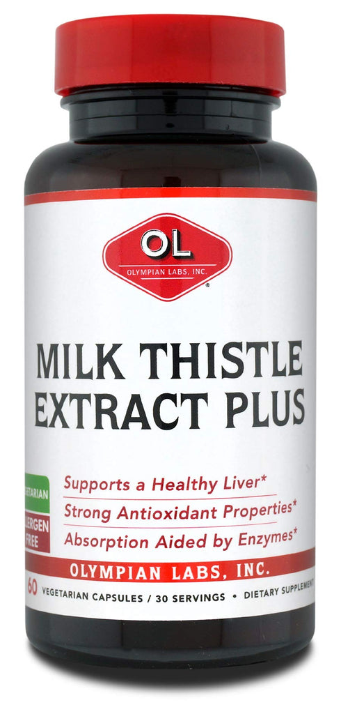 Olympian Labs Milk Thistle Extract Plus Enzymes, Antioxidants, Supporting Liver Health, 60 Vegetarian Caps