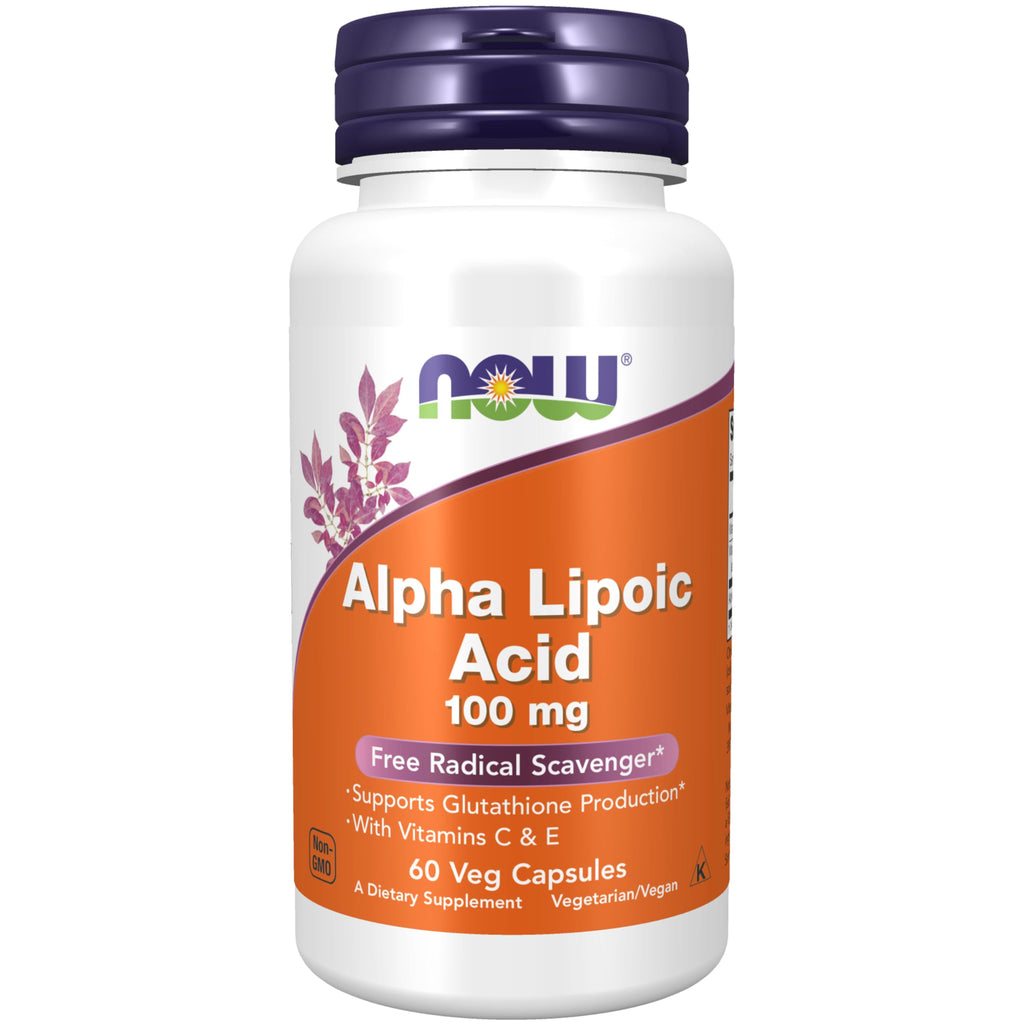 NOW Foods Supplements, Alpha Lipoic Acid 100 mg with Vitamins C & E, Free Radical Scavenger*, 60 Veg Capsules