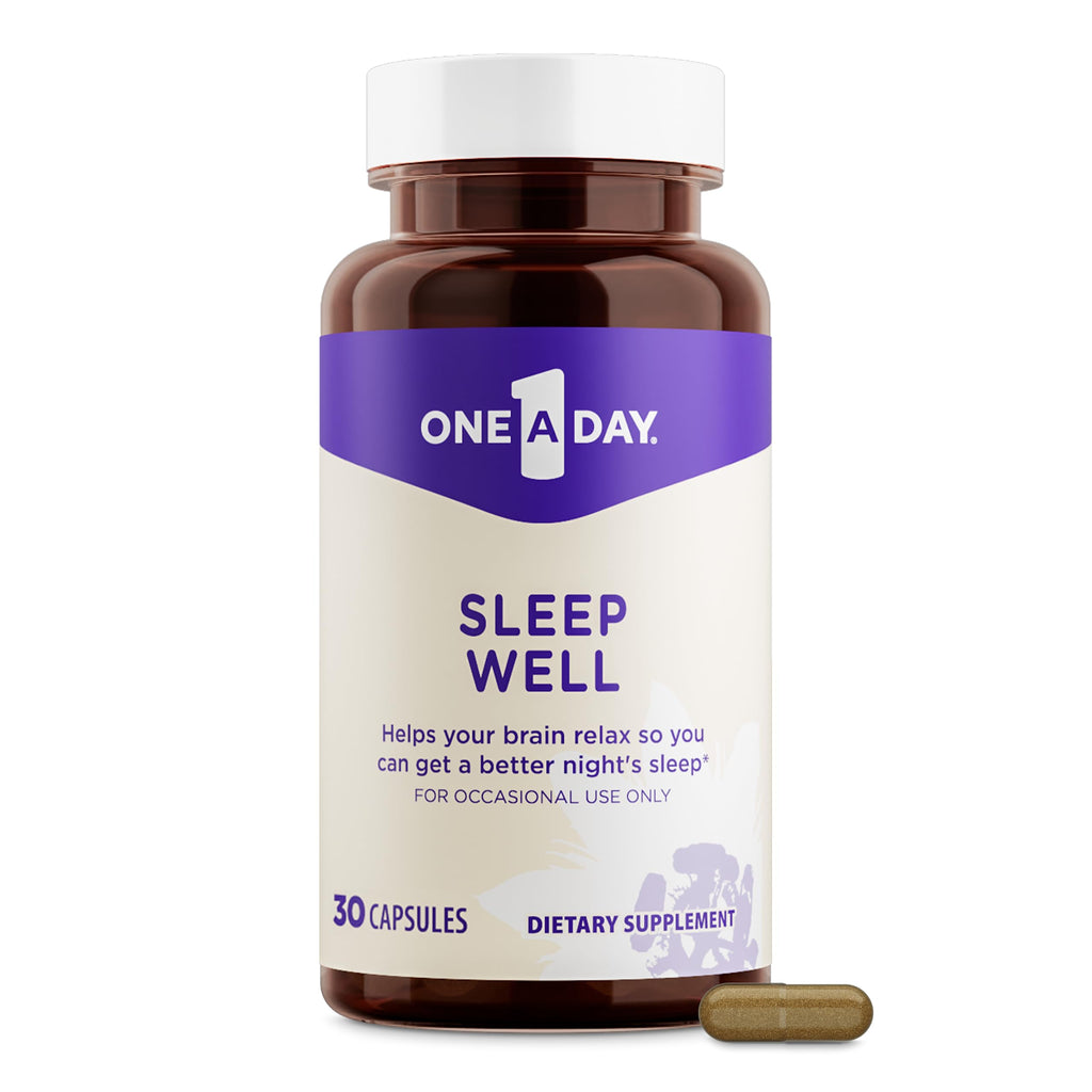 One A Day Sleep Supplement - Sleep Supplements for Adults, Sleep Support with Passionflower and Melatonin, Sleep Support with Sleep Well, 30 Capsules
