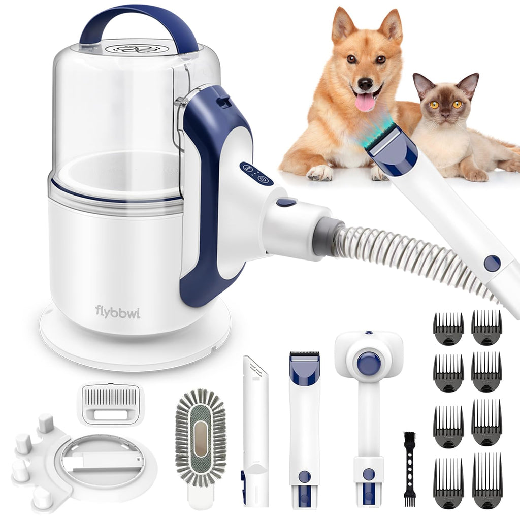 FLYBBWL Pet Grooming Vacuum Hair: Dog Hair Grooming Kit - Professional Dog Vacuum - Deshedding Vac for Pet