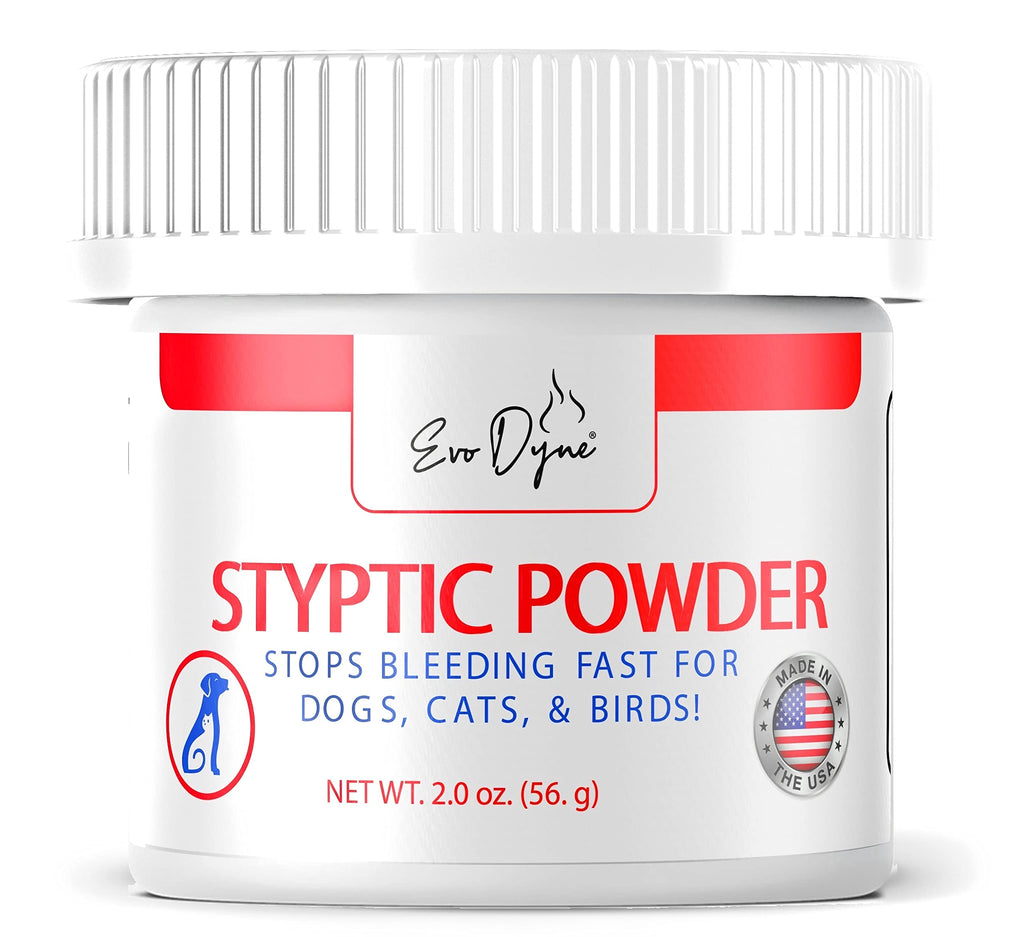 Styptic Powder for Dogs, Cats, and Birds (2 oz) by Evo Dyne | Fast-Acting Blood Stop for Pets | Quick Stop Bleeding Powder for Dog Nail Clipping, Grooming, Cuts and More (1-Pack)