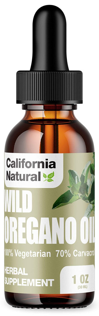 California Natural Wild Oregano Oil 1oz Bottle Immune System & Digestive Support - Promote Gut Health & Healthy Digestion - 100% Vegetarian - 70% Carvacrol - Herbal Supplement - 1oz