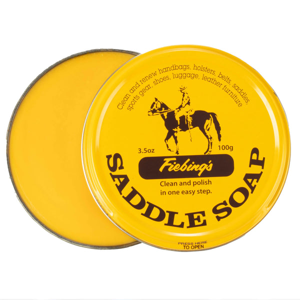 Fiebing's Yellow Saddle Soap for Leather (3.5 oz Tin) - Cleaner & Conditioner to Soften, Protect & Restore Leathercraft, Car Seat, Couch, Shoe, Purse, Boot, Bag & Saddles