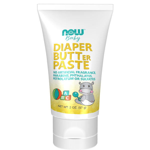NOW Foods Baby, Diaper Butter Paste, Fragrance Free, No Artificial Fragrance, Parabens, Phthalates, or Petrolatum, 2-Ounce