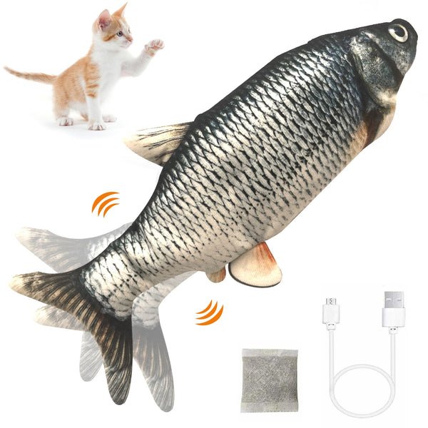 CKFPS Moving Cat Kicker Fish Toy - Interactive Motion Kitten Exercise Toy for Small Dogs - Floppy Wiggle Fish