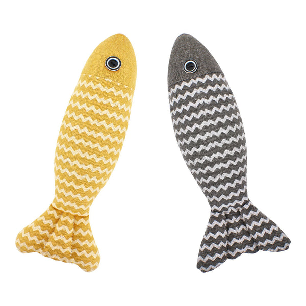 MAOZHUREN 2 Pcs Catnip Toys Fish, Self Play, Cat Toys for Indoor Cats and Kitten, Catnip Cat Toy, Interactive Kitten Exercise Kicker Toys for Indoor Cats 7.8 Inches for All Breeds