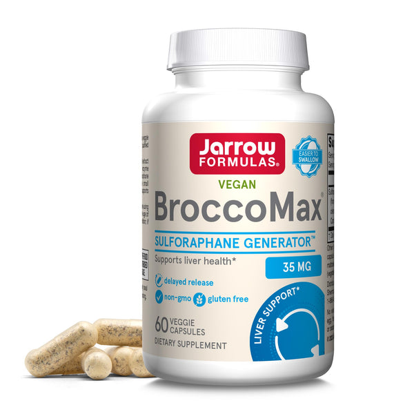 Jarrow Formulas BroccoMax Sulforaphane Glucosinolate 35 MG, Sulforaphane Generator Supports Liver Health, 60 Veggie Capsules, Up to a 30 Day Supply
