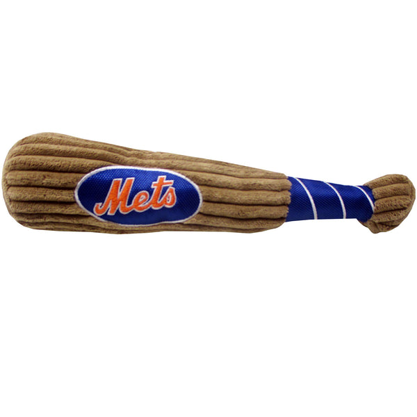 MLB New York Mets Baseball Bat Toy for DOGS & CATS. Soft Corduroy Plush Dog Toy with Inner SQUEAKER, MLB Chew Toys for Dogs or Cats. Durable Fun Interactive Dog Toy with Team Names and Logo