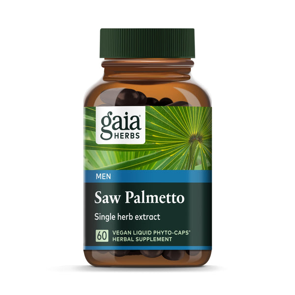 Gaia Herbs Saw Palmetto - Supports Healthy Prostate Function for Men - Contains Saw Palmetto and Sunflower Seed Lecithin to Support Men’s Health - 60 Vegan Liquid Phyto-Capsules (30-Day Supply)