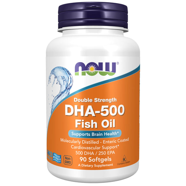 NOW Foods Supplements, DHA-500 with 250 EPA, Molecularly Distilled, Supports Brain Health*, 90 Softgels