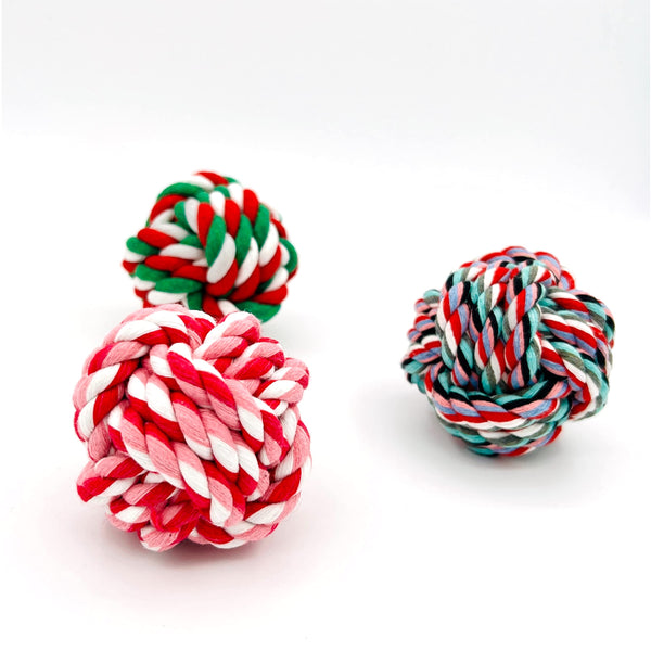 YESWOOD! Puppy Toys Small Rope Balls for Teething, Puppy Chew Pink Toy,Pet Friendly Washable Dog Toy Rope Ball for Small and Medium Dogs 0-80 Pounds(3-Pack) Dog Interactive Gifts