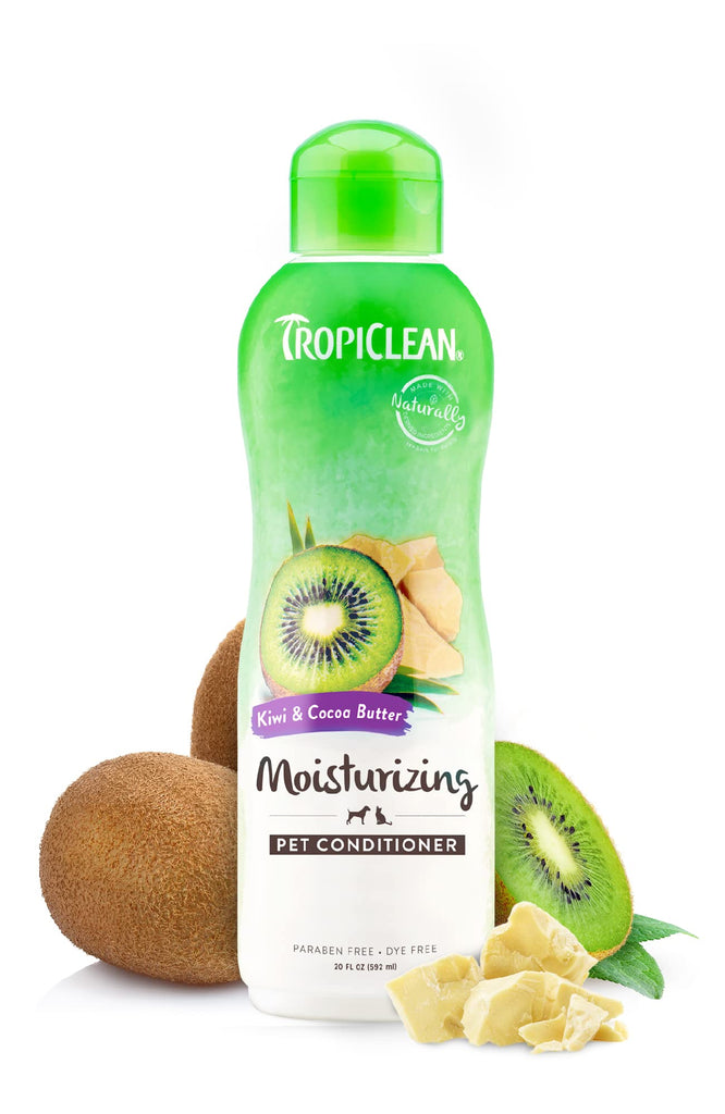 TropiClean Dog Conditioner, Easy Detangling & Moisturizing Conditioner, Puppy Safe, Made in The USA, Kiwi & Cocoa Butter Scent, 20oz.