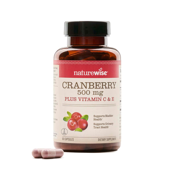 NatureWise Cranberry Extract Pills - 12,500mg* Cranberries with Vitamin C & E - Cleansing Urinary Tract & Bladder, Immune Support - Vegan, Non-GMO, Sugar-Free - 60 Capsules[1-Month Supply]
