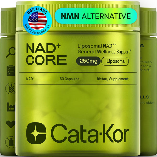 Cata-Kor NMN Supplement Alternative – Liposomal NAD+ Supplement – Third-Party Tested – NAD CORE – 30-Day Supply – 60 Capsules
