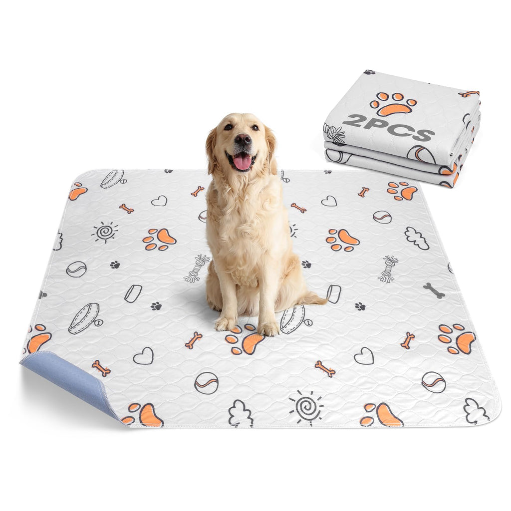 Washable Pee Pads for Dogs, 2 Pack Large 36"x41" Super Absorbent Reusable Training Pads, 100% Waterproof Non-Slip Puppy Whelping Playpen Indoor Mat Pet Supplies