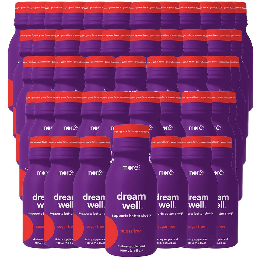 More Labs Dream Well Holistic Sleep Shot Drink 48 Pack | Non-Habit Forming | Lemon Balm, Melatonin and Glycine | Sleep Support Solution