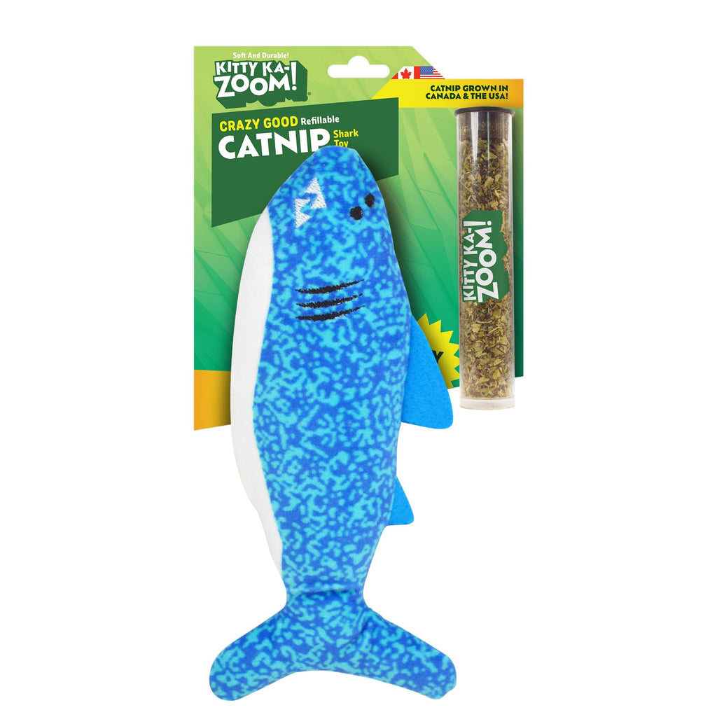 KITTY KA-ZOOM ZOOMIE Shark - Refillable Catnip Toy + Catnip
