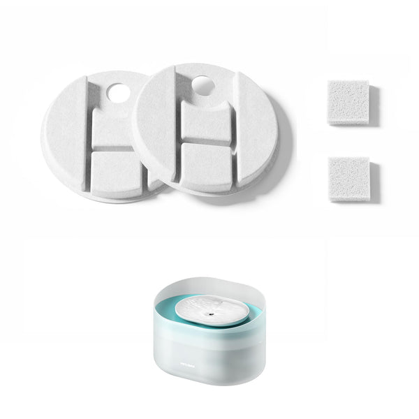 PETLIBRO Replacement Filters for Capsule Dog Fountain PLWF008, 1 Month Set of Filters for Dog Water Dispensers, 2 Count Pack, White