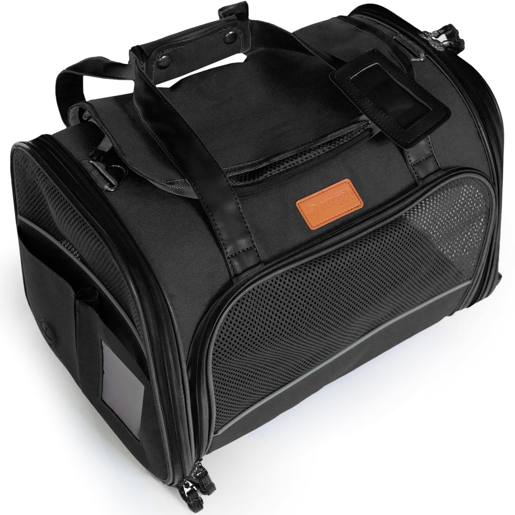Dog Carrier for Small Dogs Large Cat Carrier Soft Dog Travel Bag Pet Carrier Cat Bag Small Dog Bag Puppy Carrier Portable Dog Crate for Car (Black 20" x 14" x 13")