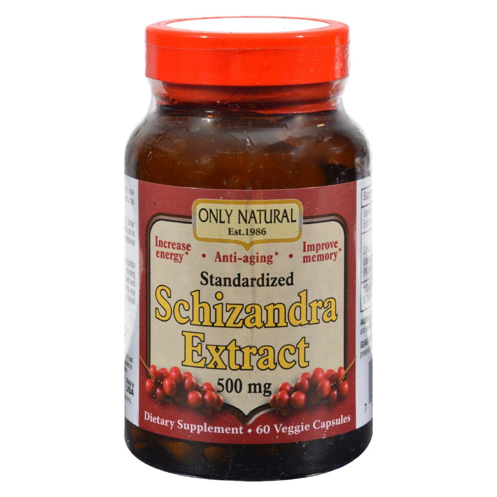 Only Natural Nutritional Veggie Capsules, Schizandra Extract, 500 mg, 60 Count