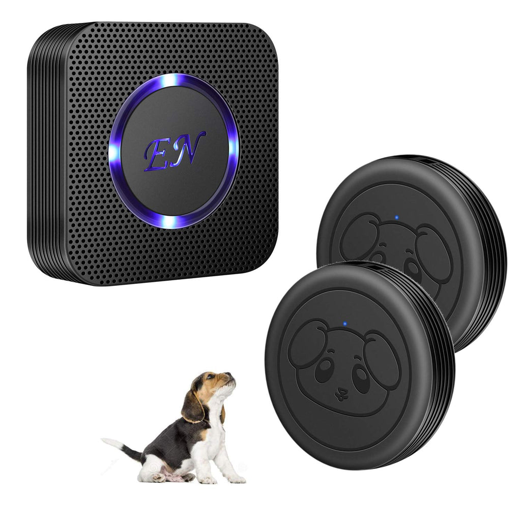 EverNary Dog Door Bell, Wireless Doggie Doorbells for Potty Training, Door Bell for Dogs to Go Outside, Dog Bells to with 1 Receiver and 2 Waterproof Transmitters (Black)