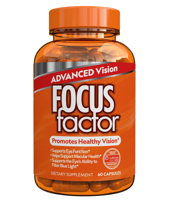 Focus Factor Advanced Vision Formula (60 Count) - Eye Vitamins with Vitamin C, Vitamin E, Lutemax® 2020 - Lutein and Zeaxanthin Supplement for Eye Health Support