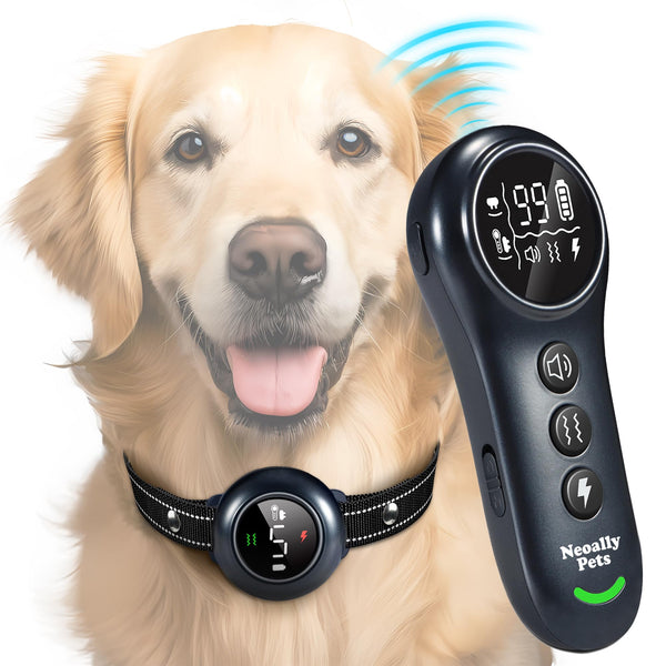 Neoally 2 in 1 Dog Training and Bark Control Collar: Smart Anti Barking Collar with and with No Remote for 5-150 lbs Small Medium Large Dogs. Rechargeable and Waterproof Receiver (Black)